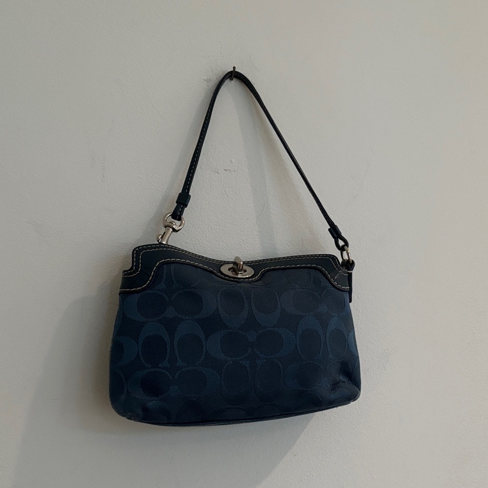 Coach vintage Y2K Blue Coach Mini Bag / Turnlock Wristlet